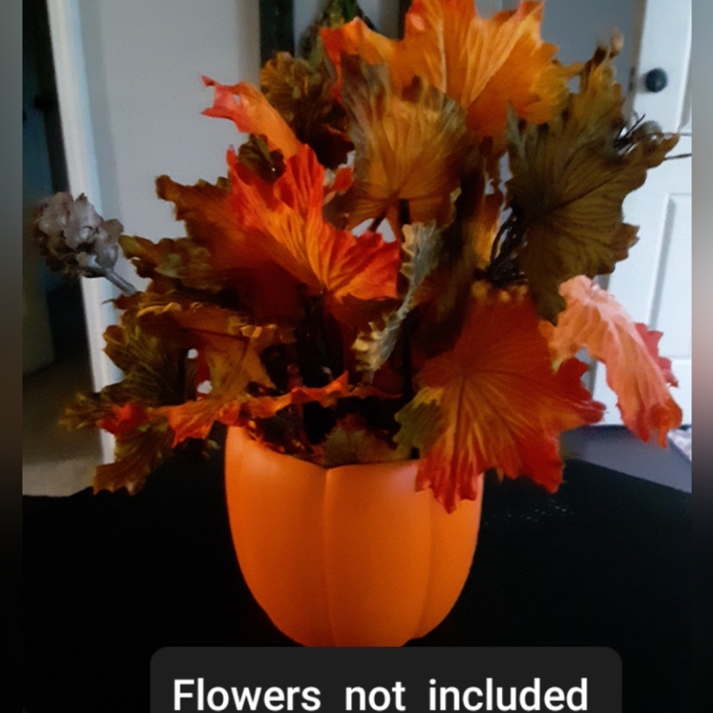 Vase. Flower vase. Orange Flowers not included.